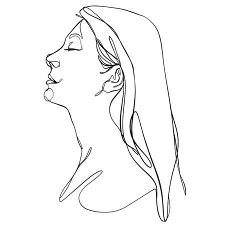 Women Line Art vector. This vector is perfectly crafted for various purposes on the topic of: Womenのイラスト素材