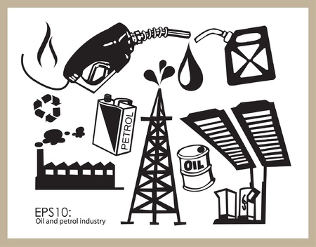 Energy and power set in blackのイラスト素材