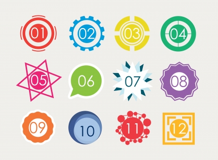 Set of number in variety shape   Contemporary modern styleのイラスト素材