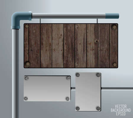 Wood sign Design templateのイラスト素材