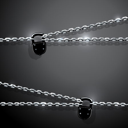 illustration of chain and padlockのイラスト素材