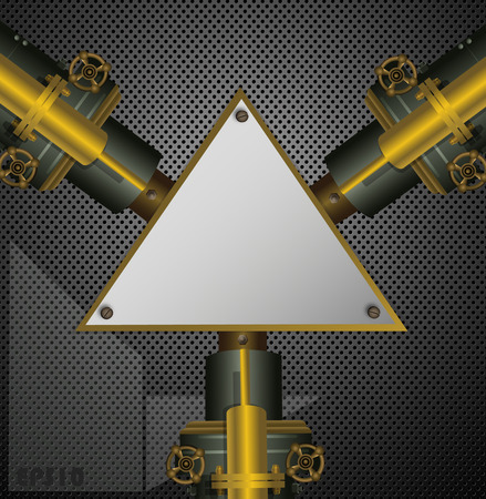 Industrial steam background with triangle text fields  Vector Illustrationのイラスト素材