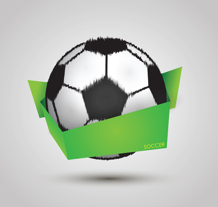 soccer ball design by origami on white background, vector illustrationのイラスト素材