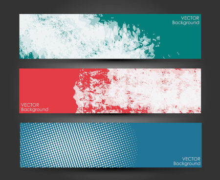Set of three headers  Abstract Paint brush banner background  のイラスト素材