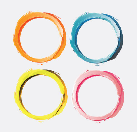 circle brush paint, Vector Illustrationのイラスト素材