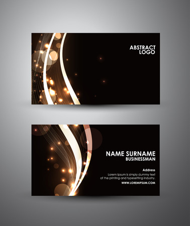 Business card vector design template. Abstract bright blue line smoke wave vector.のイラスト素材