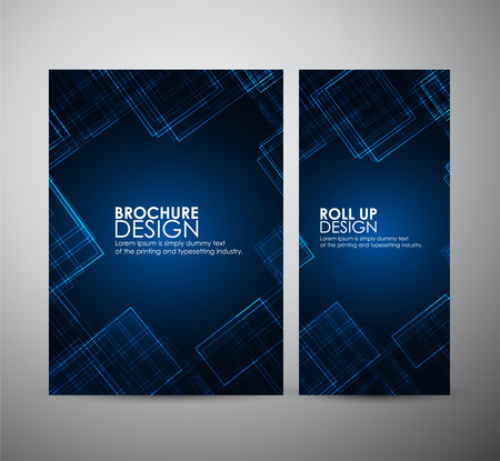 Abstract brochure business design template or roll up. Vector illustration.のイラスト素材