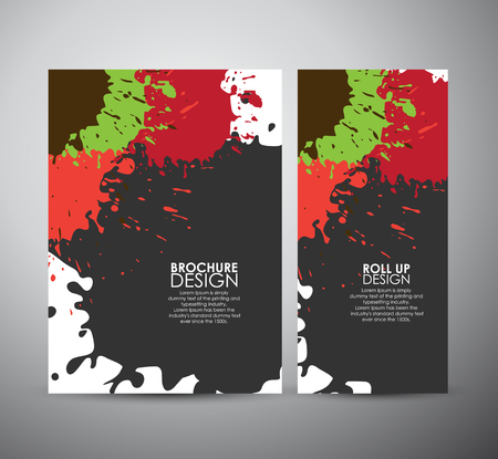 Abstract Color paint splashes brochure business design template or roll up. Vector illustrationのイラスト素材