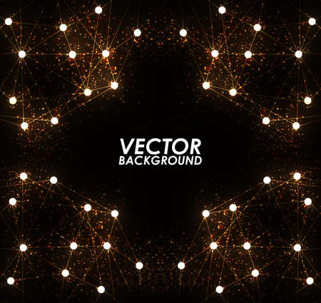 Abstract gold lights hi-tech technology background.のイラスト素材