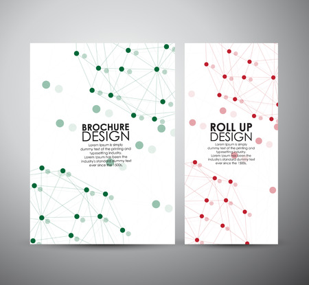 Abstract hi-tech brochure business design template or roll up. Vector illustrationのイラスト素材