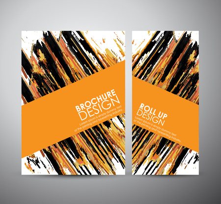 Abstract painted brush. Brochure business design template or roll up. のイラスト素材