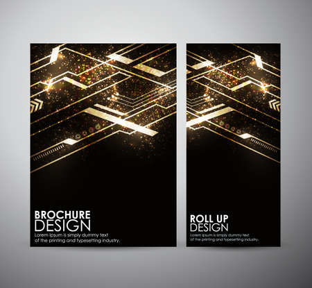 Abstract hi-tech brochure business design template or roll up. Vector illustrationのイラスト素材