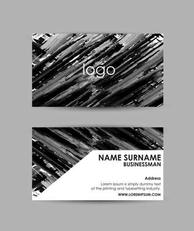 Business card vector design template.  Abstract painted brush.のイラスト素材