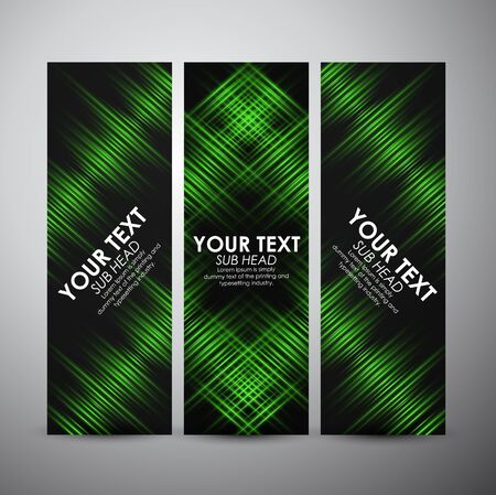 Vector banners set with Abstract digital blue light effect background. Vector illustration.のイラスト素材
