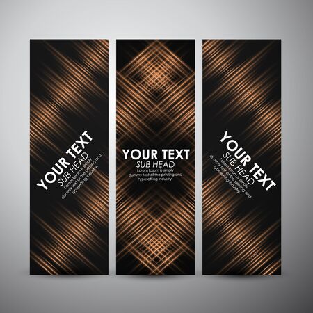 Vector banners set with Abstract digital blue light effect background. Vector illustration.のイラスト素材