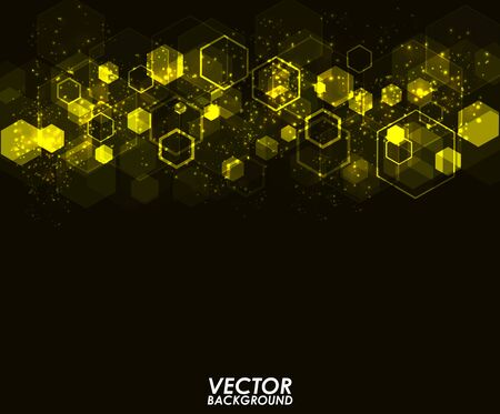 Abstract yellow modern hexagons  digital - Vector Background.のイラスト素材