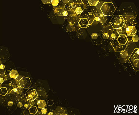 Abstract yellow modern hexagons  digital - Vector Background.のイラスト素材