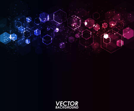 Abstract colorful modern hexagons  digital - Vector Background.のイラスト素材