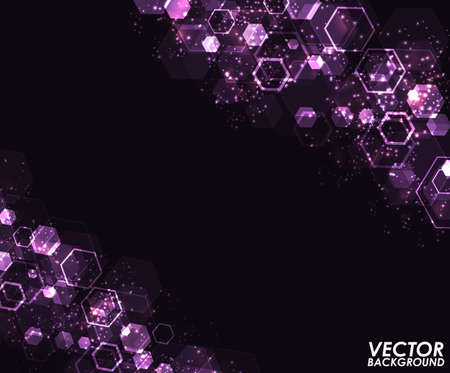 Abstract purple modern hexagons  digital - Vector Background.のイラスト素材