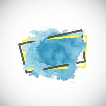 Abstract blue watercolor on frame. Abstract backgroundのイラスト素材