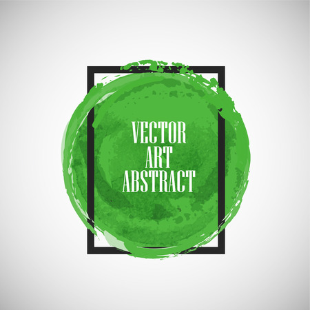 Abstract green watercolor on frame. Abstract backgroundのイラスト素材