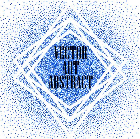 Abstract Blue Dots on White background in white geometric frame.のイラスト素材