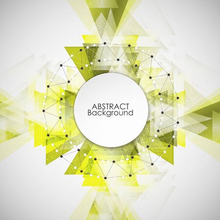 Abstract background with circle molecule structure and triangle.のイラスト素材