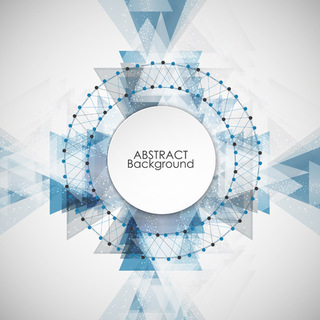 Abstract background with circle molecule structure and triangle.のイラスト素材