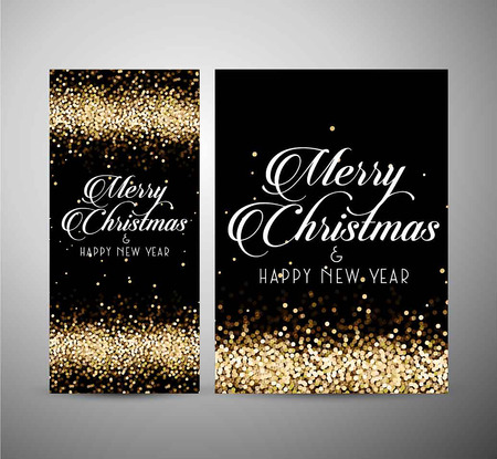 Brochure business design Abstract Merry Christmas and Happy New Year on sparkle glittering background, vector illustration.のイラスト素材