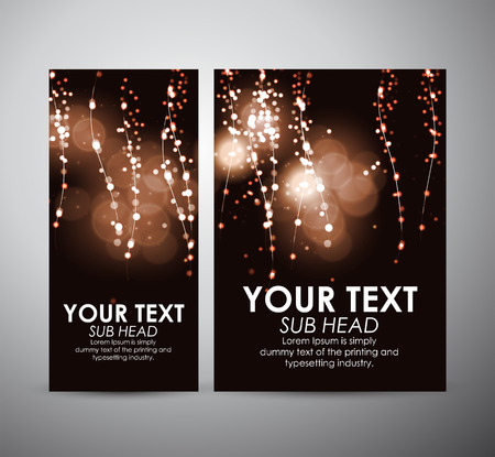Abstract Bokeh effect background on Brochure business design template or roll up. Vector illustration.のイラスト素材