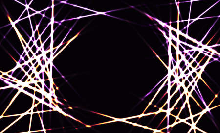 Glowing futuristic lines in the dark space. Abstract futuristic technology art wallpaper. Vector...
