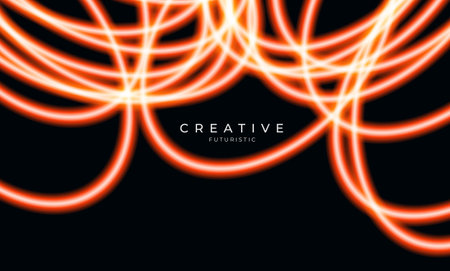 Abstract glowing shiny spiral lines effect with dark background. Futuristic light speed motion effect background, Abstract art wallpaper. Vector illustration.のイラスト素材