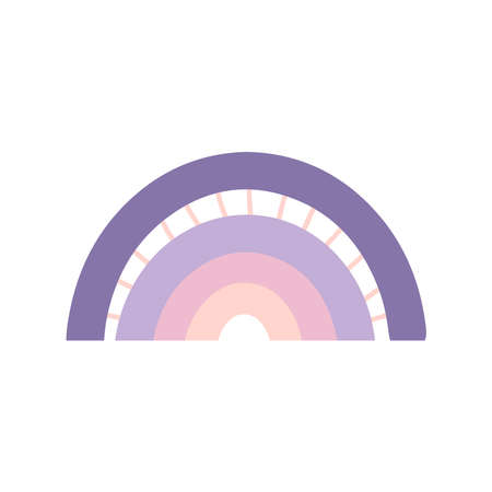 Scandinavian style rainbow in different colors for design or print hand drawn vector illustration isolated on white background.のイラスト素材