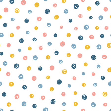 Abstract seamless pattern with hand drawn small dots. Hand drawn Scandinavian style vector illustration perfect for fabric, textile, apparel.のイラスト素材