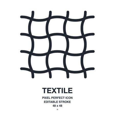 Fabric and textile editable stroke outline vector icon.のイラスト素材