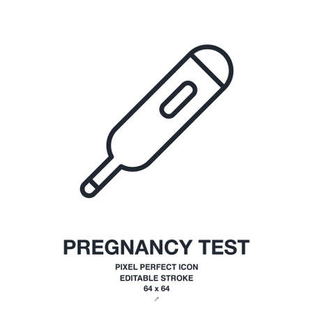 Pregnancy test editable stroke outline icon isolated on white background vector illustration. Pixel perfect. 64 x 64.のイラスト素材
