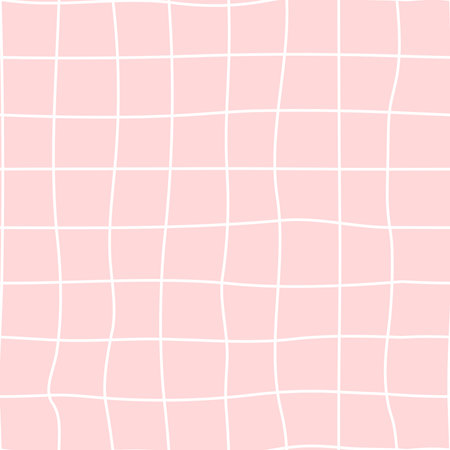 Irregular grid on pink background editable hand drawn Scandinavian style seamless pattern vector illustration. Perfect for paper or fabric printing.のイラスト素材