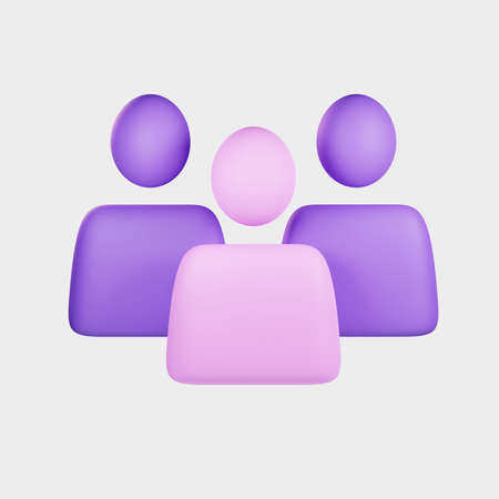 3D render people team minimal icon illustration. community or staff concept.の写真素材
