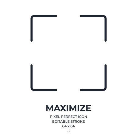 Maximize editable stroke outline icon isolated on white background flat vector illustration. Pixel...