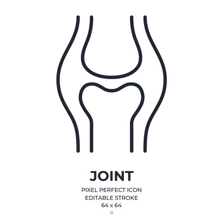Synovial joint editable stroke outline icon isolated on white background flat vector illustration. Pixel perfect. 64x64.のイラスト素材