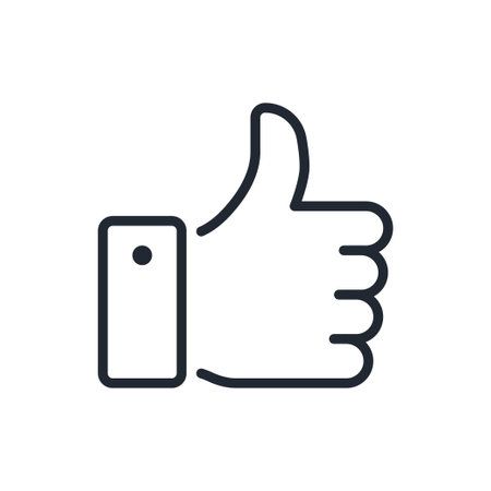 Thumbs up and like sign editable stroke outline icon isolated on white background flat vector illustration. Pixel perfect. 64 x 64.のイラスト素材