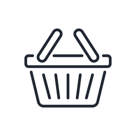 Shopping basket editable stroke outline icon isolated on white background flat vector illustration. Pixel perfect. 64 x 64のイラスト素材