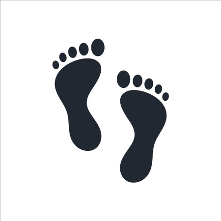 Human leg footprint icon isolated on white background vector illustrationのイラスト素材