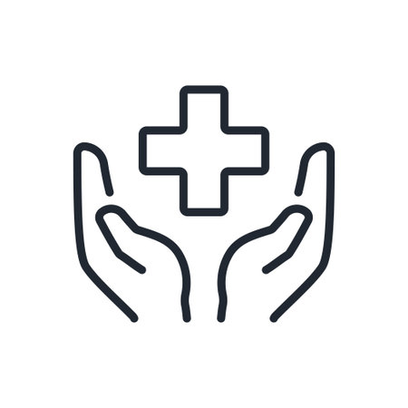 Medical healthcare editable stroke outline icon isolated on white background flat vector illustration. Pixel perfect. 64 x 64のイラスト素材