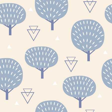Seamless pattern in modern Scandinavian style. geometry background of north nature.のイラスト素材