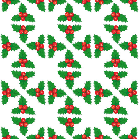 Christmas and New year seamless mistletoe pattern card backgroundのイラスト素材
