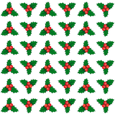Christmas and New year seamless mistletoe pattern card backgroundのイラスト素材