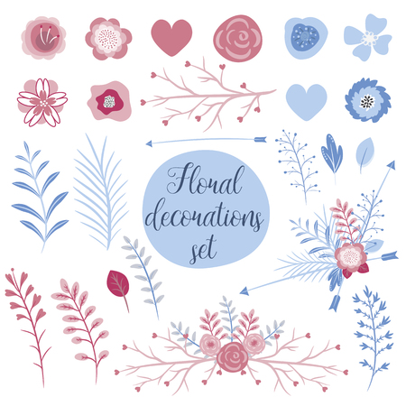 Love collection set for cards. Perfect for valentines day, stickers, birthday, save the date invitation.の写真素材