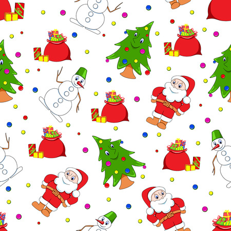 Seamless christmas pattern. Cartoon backgrounds.のイラスト素材