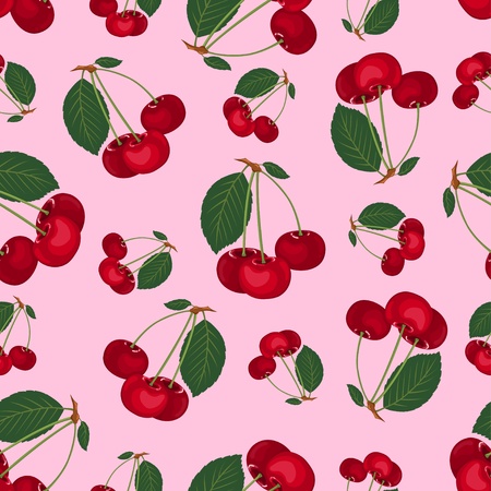 Seamless cherry pattern.